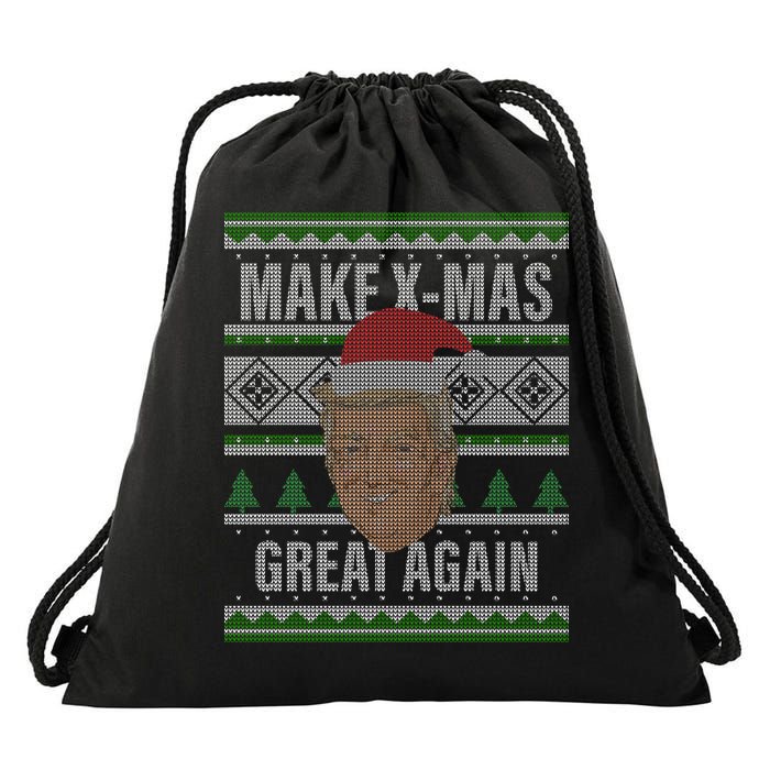Make X-Mas Great Again Ugly Christmas Drawstring Bag