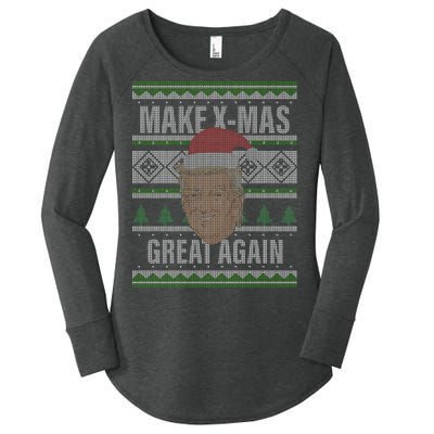 Make X-Mas Great Again Ugly Christmas Women's Perfect Tri Tunic Long Sleeve Shirt