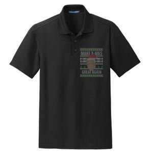 Make X-Mas Great Again Ugly Christmas Dry Zone Grid Polo