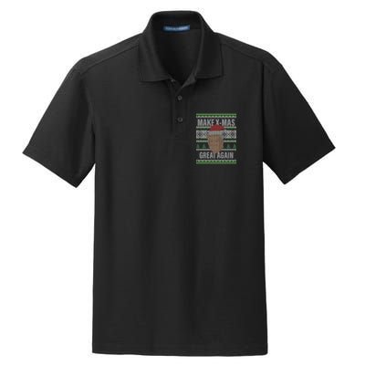 Make X-Mas Great Again Ugly Christmas Dry Zone Grid Polo