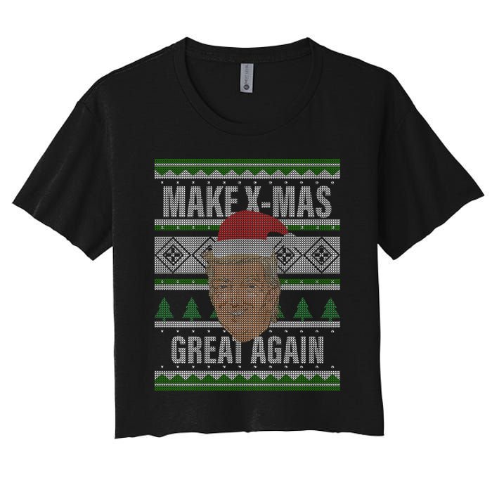 Make X-Mas Great Again Ugly Christmas Women's Crop Top Tee