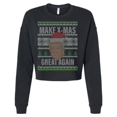 Make X-Mas Great Again Ugly Christmas Cropped Pullover Crew