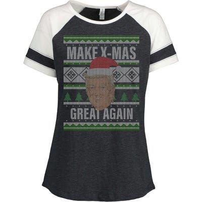 Make X-Mas Great Again Ugly Christmas Enza Ladies Jersey Colorblock Tee