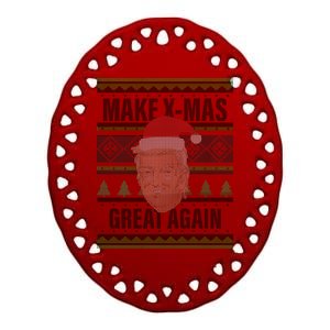 Make X-Mas Great Again Ugly Christmas Ceramic Oval Ornament