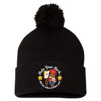 Make Your Mark And See Where It Takes You Pom Pom 12in Knit Beanie