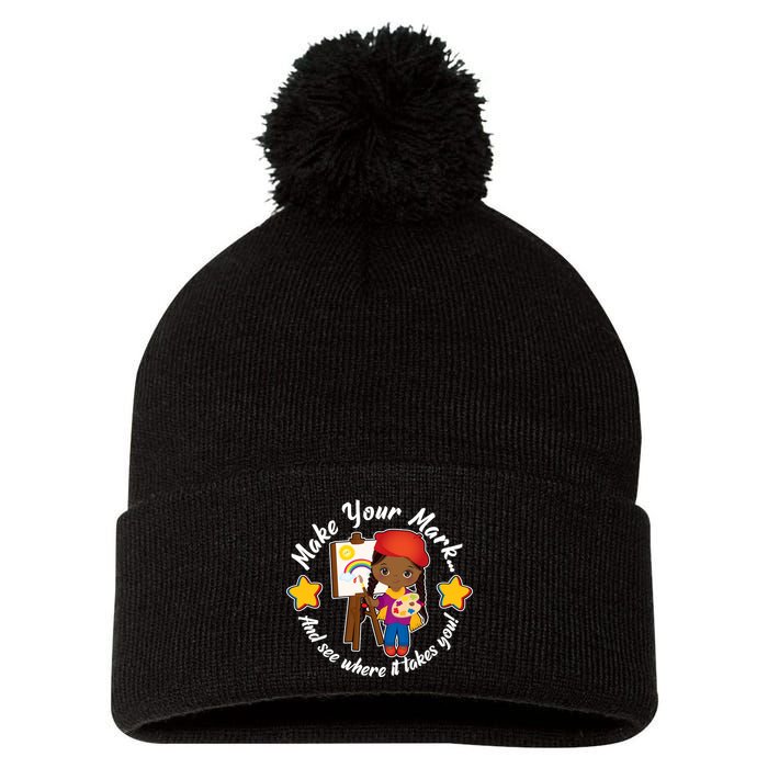 Make Your Mark And See Where It Takes You Pom Pom 12in Knit Beanie