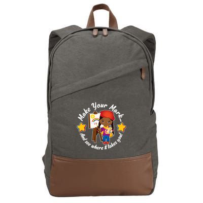 Make Your Mark And See Where It Takes You Cotton Canvas Backpack