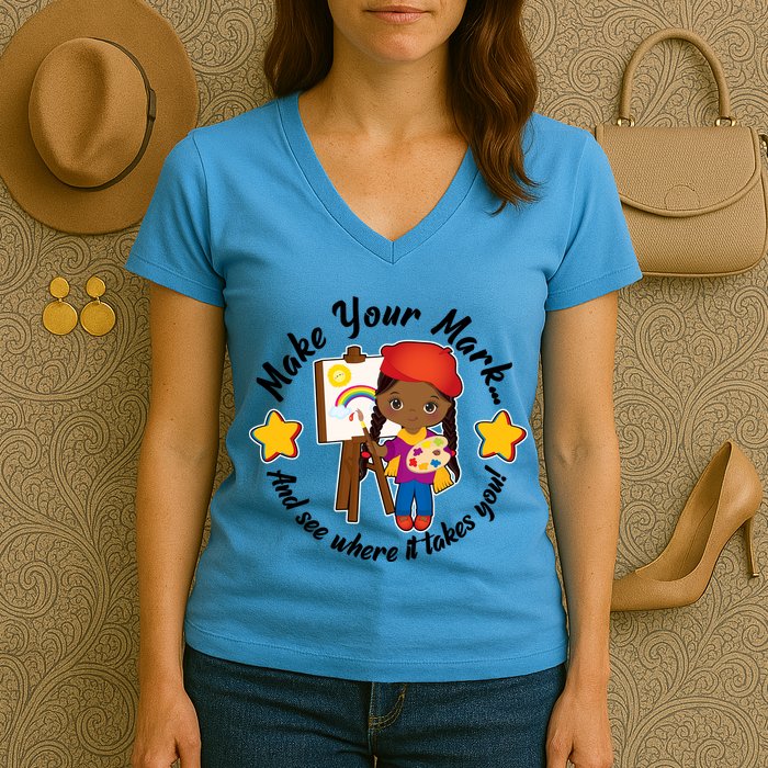 Make Your Mark And See Where It Takes You Women's V-Neck T-Shirt