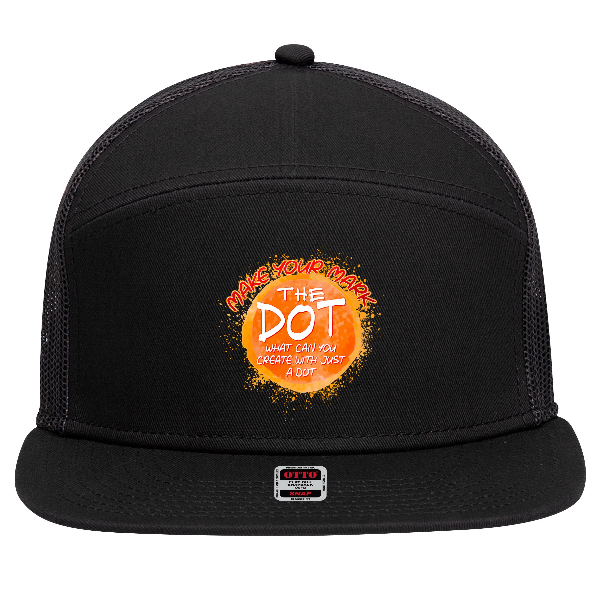 Make Your Mark The Dot Splatter 7 Panel Mesh Trucker Snapback Hat