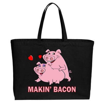 Makin' Bacon Pigs In Love Cotton Canvas Jumbo Tote