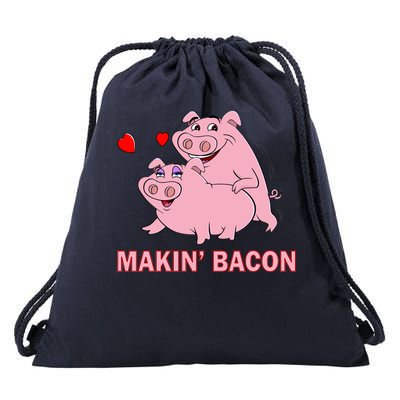 Makin' Bacon Pigs In Love Drawstring Bag