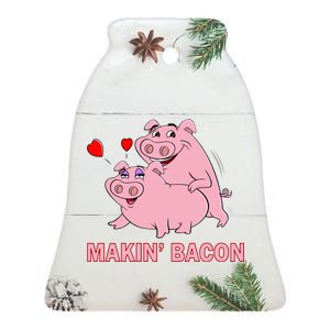 Makin' Bacon Pigs In Love Ceramic Bell Ornament