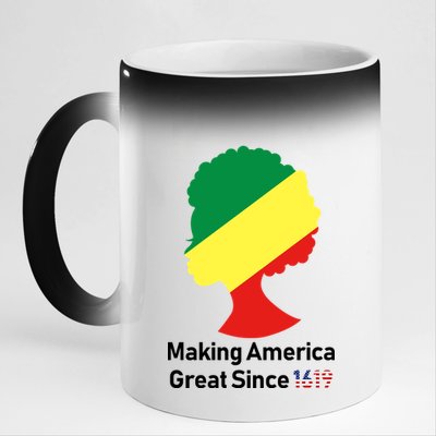 Making America Great Since 1619 11oz Black Color Changing Mug