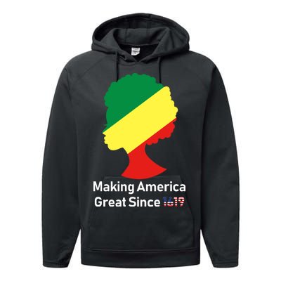 Making America Great Since 1619 Performance Fleece Hoodie