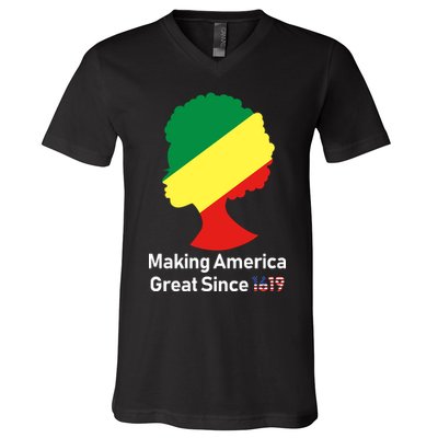 Making America Great Since 1619 V-Neck T-Shirt
