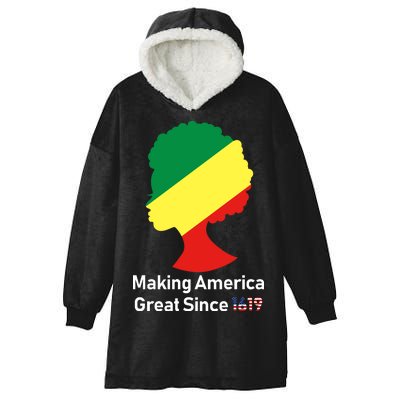 Making America Great Since 1619 Hooded Wearable Blanket