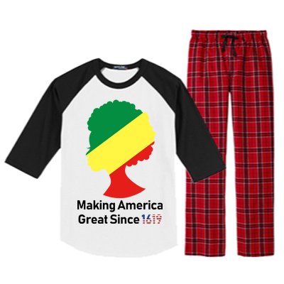 Making America Great Since 1619 Raglan Sleeve Pajama Set