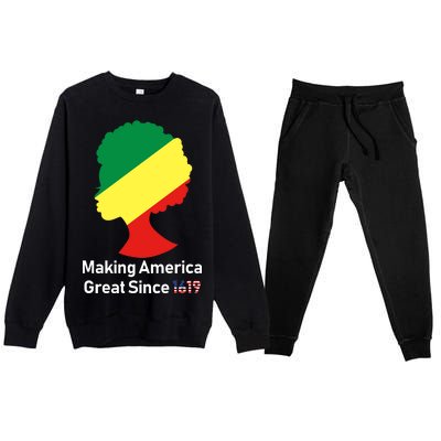 Making America Great Since 1619 Premium Crewneck Sweatsuit Set