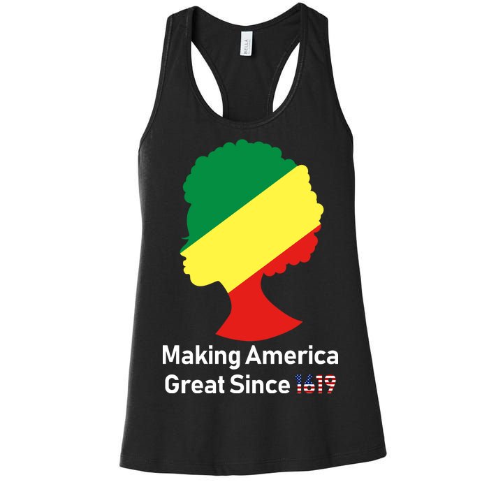 Making America Great Since 1619 Women's Racerback Tank