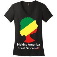 Making America Great Since 1619 Women's V-Neck T-Shirt