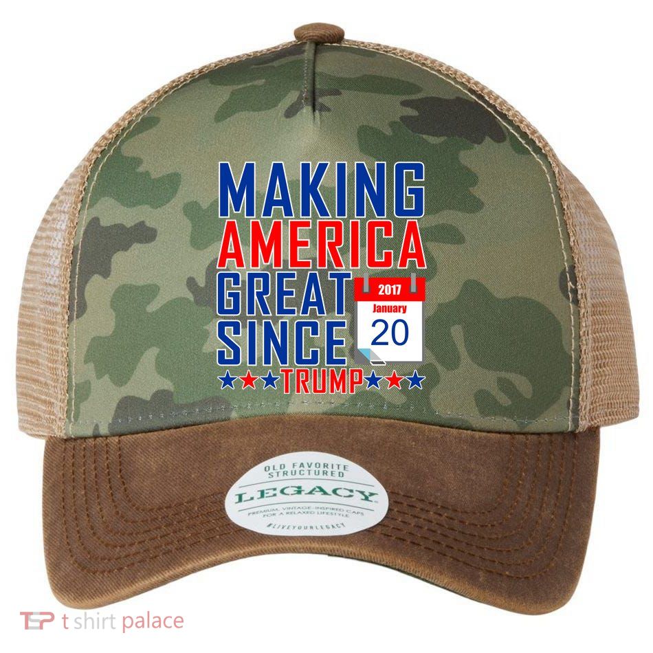 Making America Great Since 2017 Trump Inauguration Day Legacy Tie Dye Trucker Hat