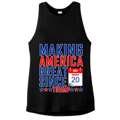 Making America Great Since 2017 Trump Inauguration Day Ladies PosiCharge Tri-Blend Wicking Tank