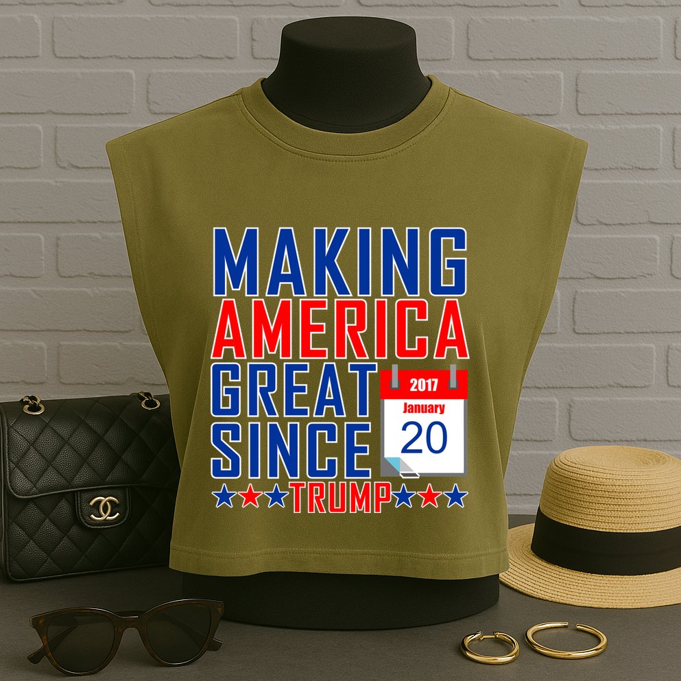 Making America Great Since 2017 Trump Inauguration Day Garment-Dyed Women's Muscle Tee