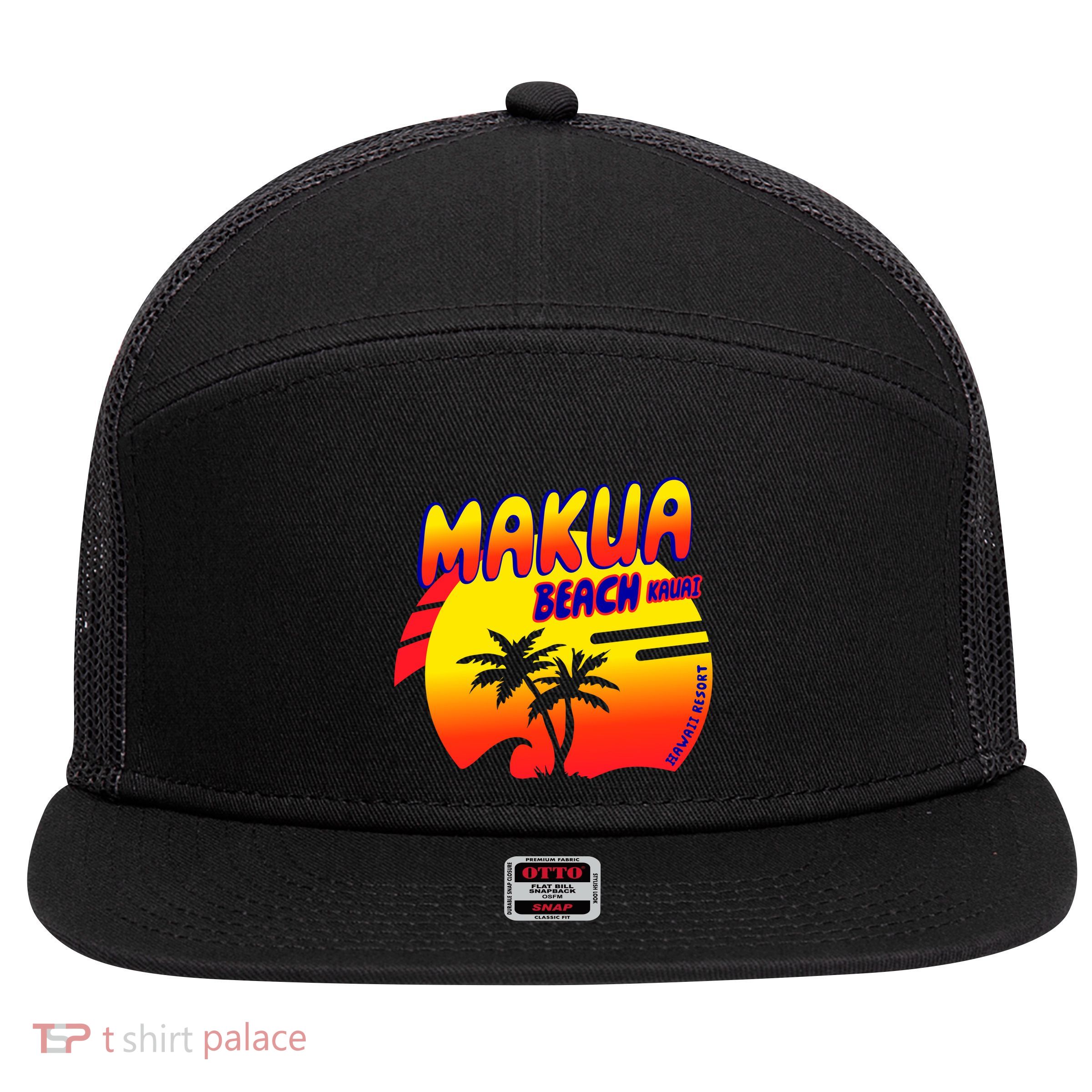Makua Beach 7 Panel Mesh Trucker Snapback Hat