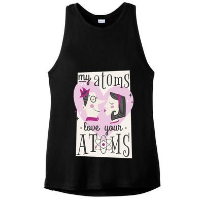 My Atoms Love Your Atoms Science Couple Ladies PosiCharge Tri-Blend Wicking Tank