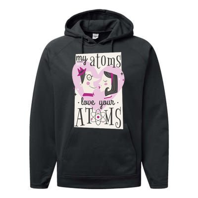 My Atoms Love Your Atoms Science Couple Performance Fleece Hoodie