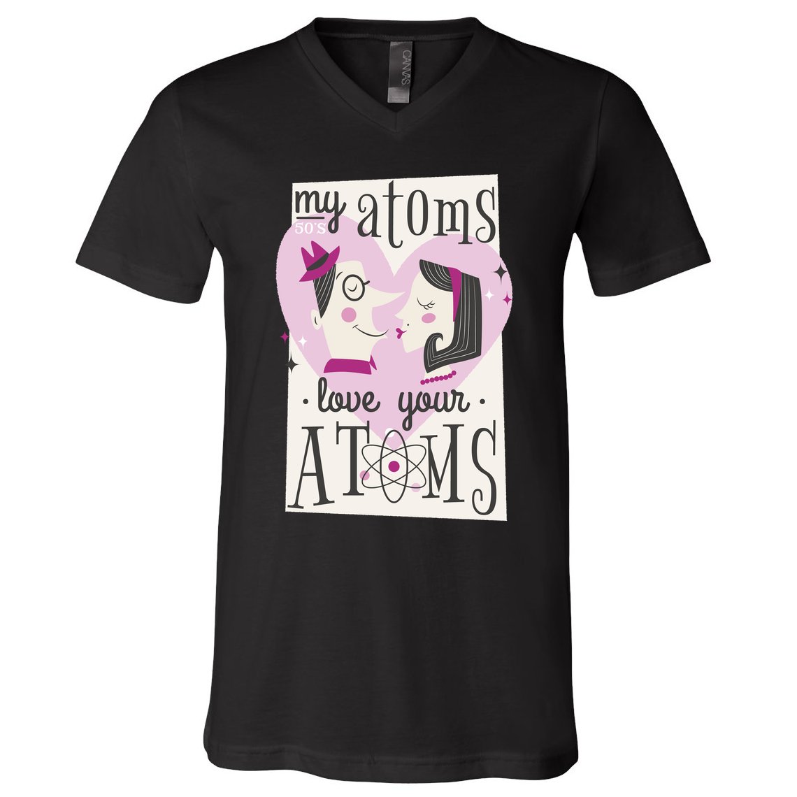 My Atoms Love Your Atoms Science Couple V-Neck T-Shirt