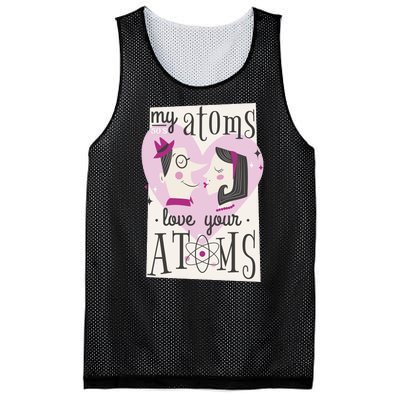 My Atoms Love Your Atoms Science Couple Mesh Reversible Basketball Jersey Tank