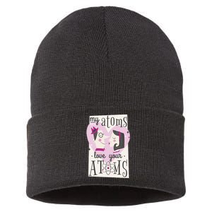 My Atoms Love Your Atoms Science Couple Sustainable Knit Beanie