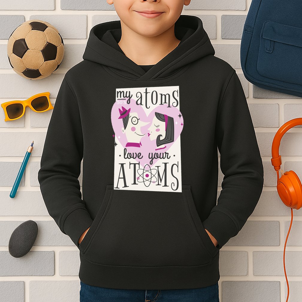 My Atoms Love Your Atoms Science Couple Kids Hoodie