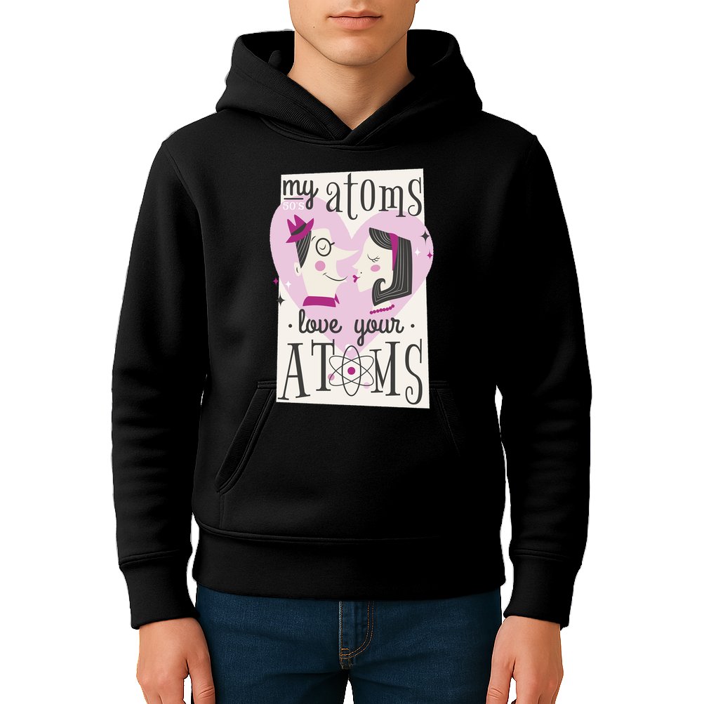 My Atoms Love Your Atoms Science Couple Kids Hoodie