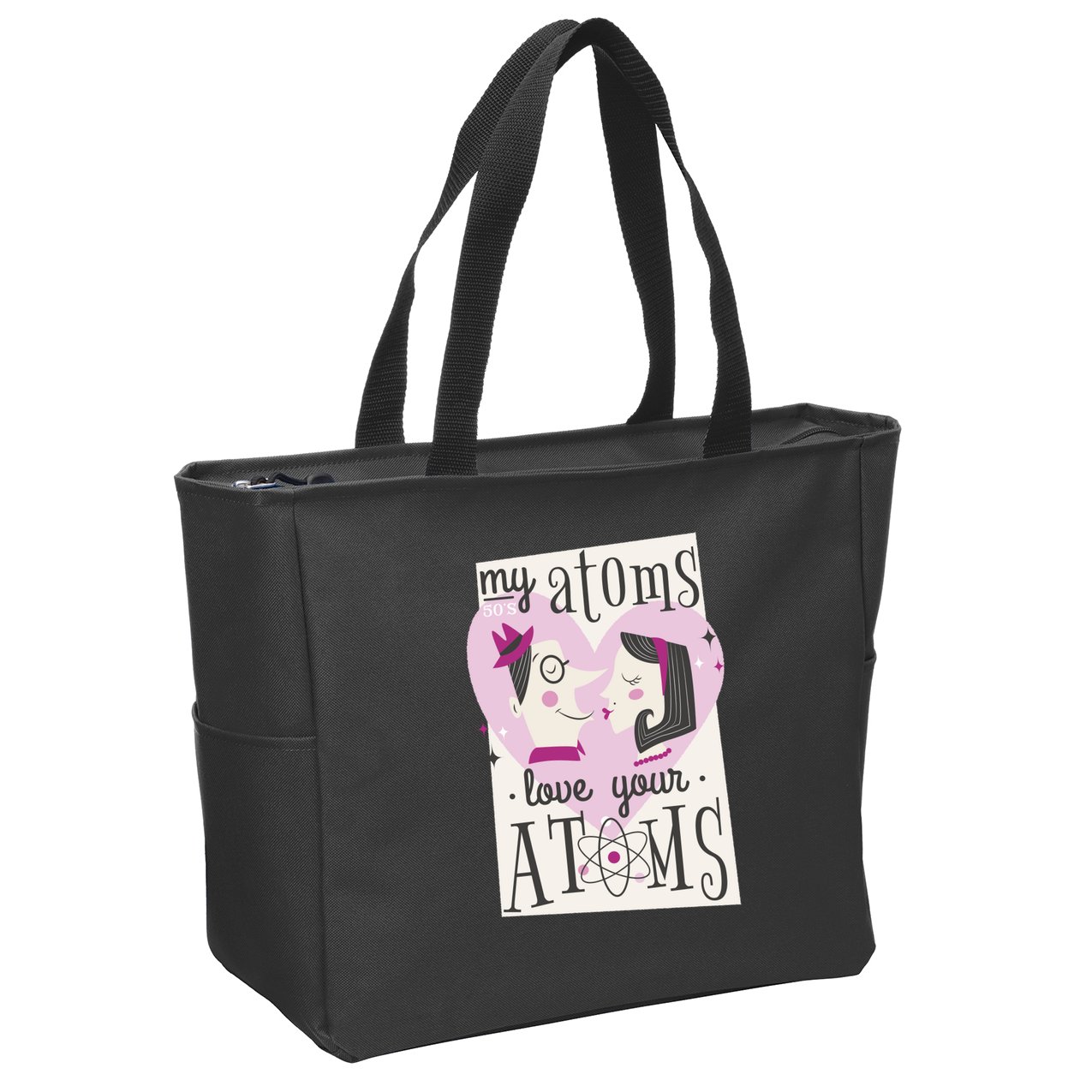 My Atoms Love Your Atoms Science Couple Zip Tote Bag