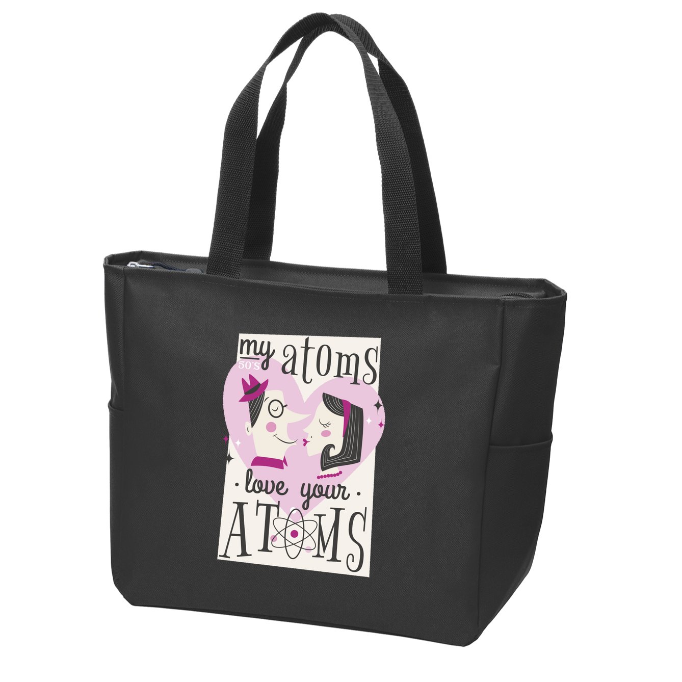 My Atoms Love Your Atoms Science Couple Zip Tote Bag
