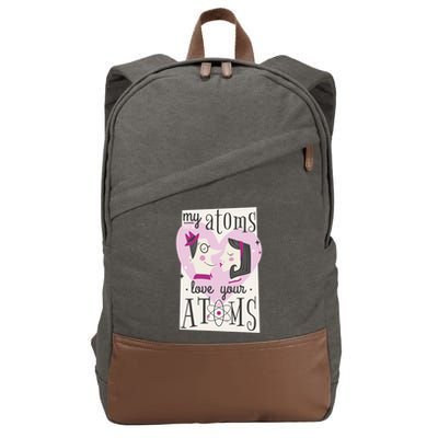 My Atoms Love Your Atoms Science Couple Cotton Canvas Backpack