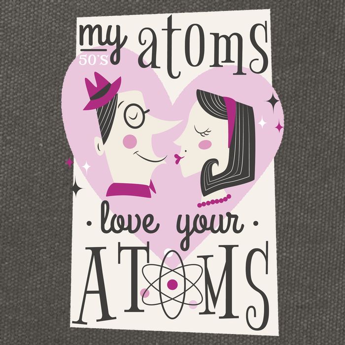My Atoms Love Your Atoms Science Couple Cotton Canvas Backpack