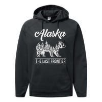 Moose Alaska Last Frontier Alaska Grizzly Bears Mountains Performance Fleece Hoodie