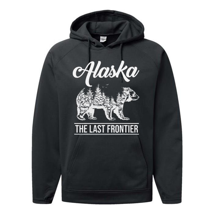 Moose Alaska Last Frontier Alaska Grizzly Bears Mountains Performance Fleece Hoodie