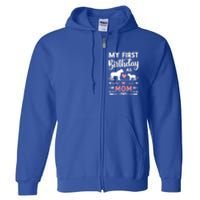 Mom And Lioness And Cub My First Birthday As A Mom Gift Full Zip Hoodie