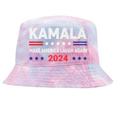 Make America Laugh Again 2024 Kamala Tie-Dyed Bucket Hat