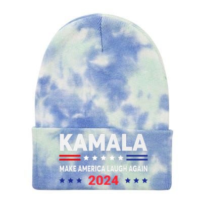 Make America Laugh Again 2024 Kamala Tie Dye 12in Knit Beanie