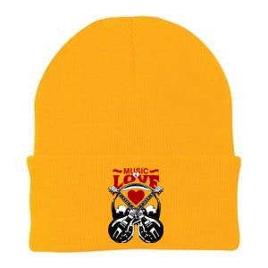 Music And Love Guitars Knit Cap Winter Beanie