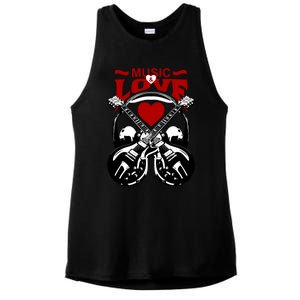 Music And Love Guitars Ladies PosiCharge Tri-Blend Wicking Tank