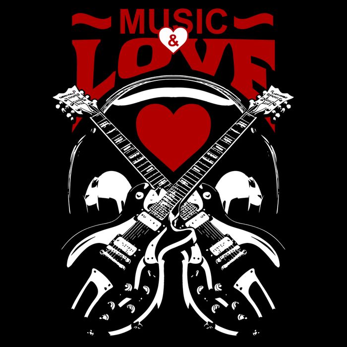 Music And Love Guitars Apron