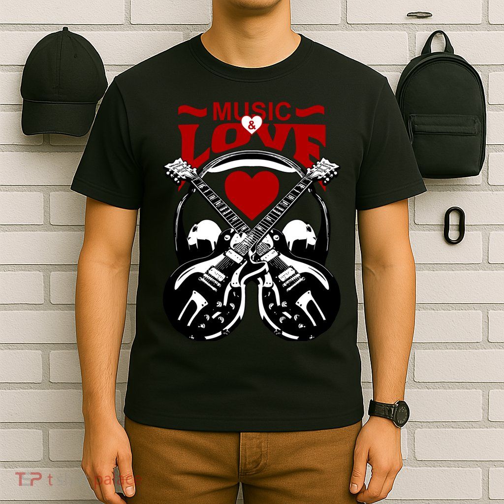 Music And Love Guitars T-Shirt