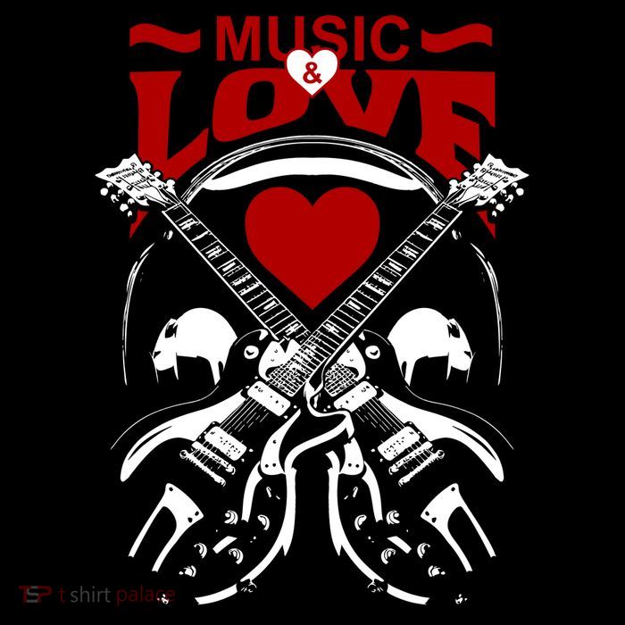 Music And Love Guitars Tall T-Shirt