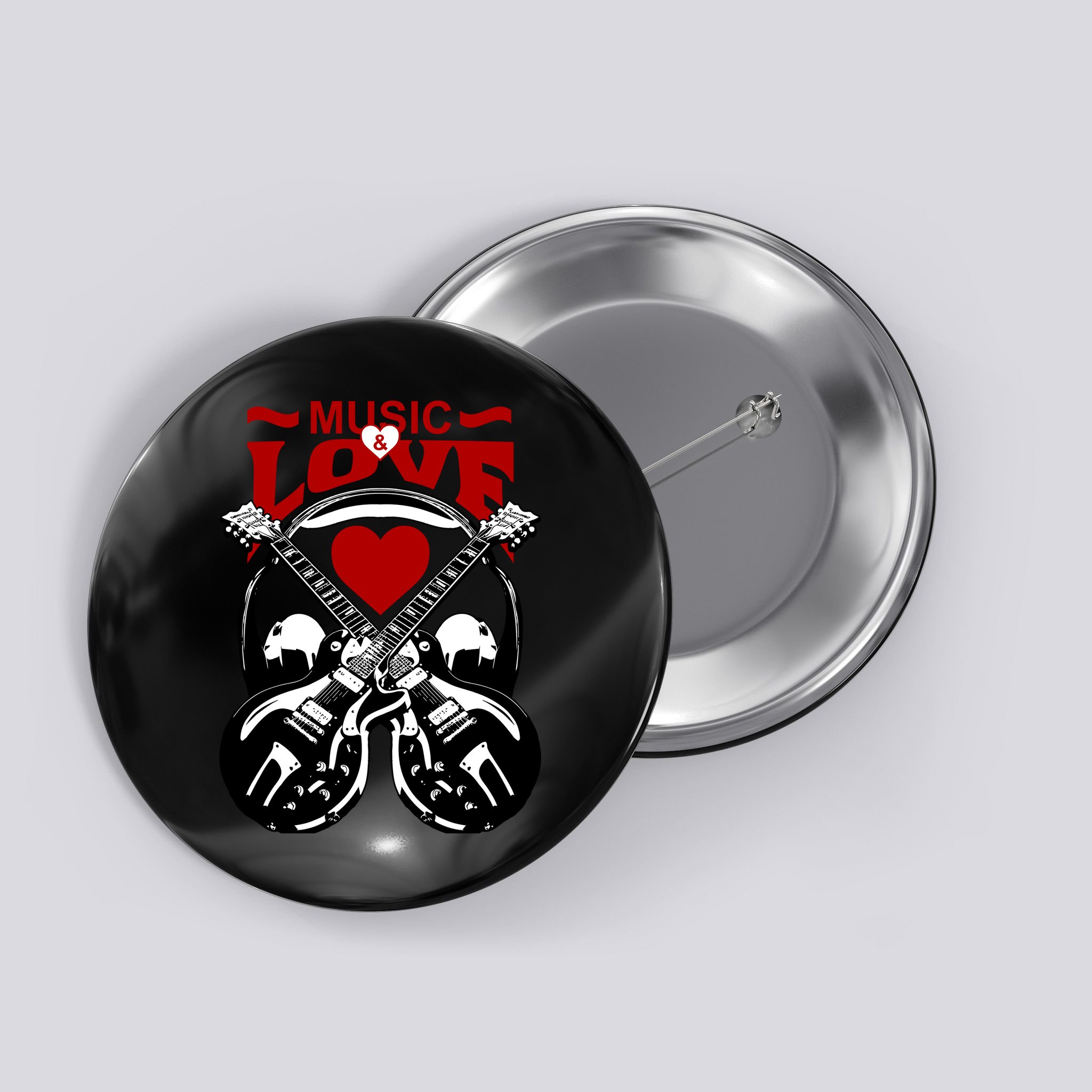 Music And Love Guitars Button